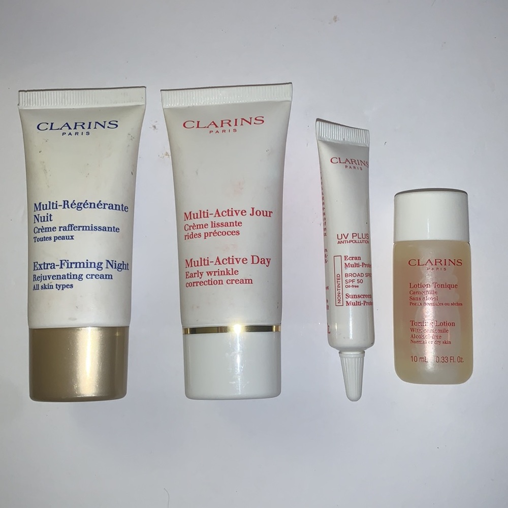 9 Piece Clarins Skincare Set Cleansers Moisturizer - Picture 5 of 9